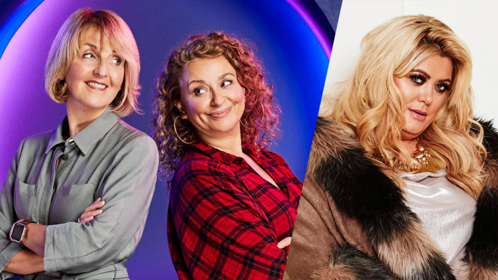The Celebrity Circle 2021 players Kaye Adams and Nadia Sawalha with their catfish character Gemma Collins